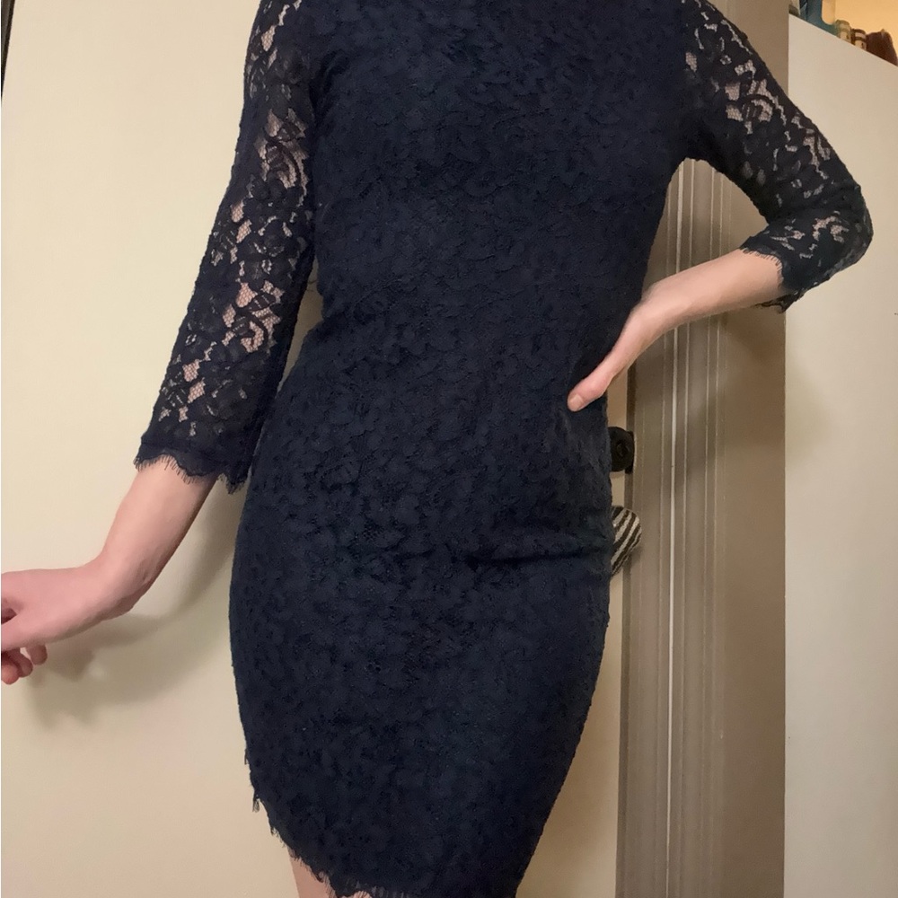 Diane Von Furstenberg Midnight Blue Lace Dress